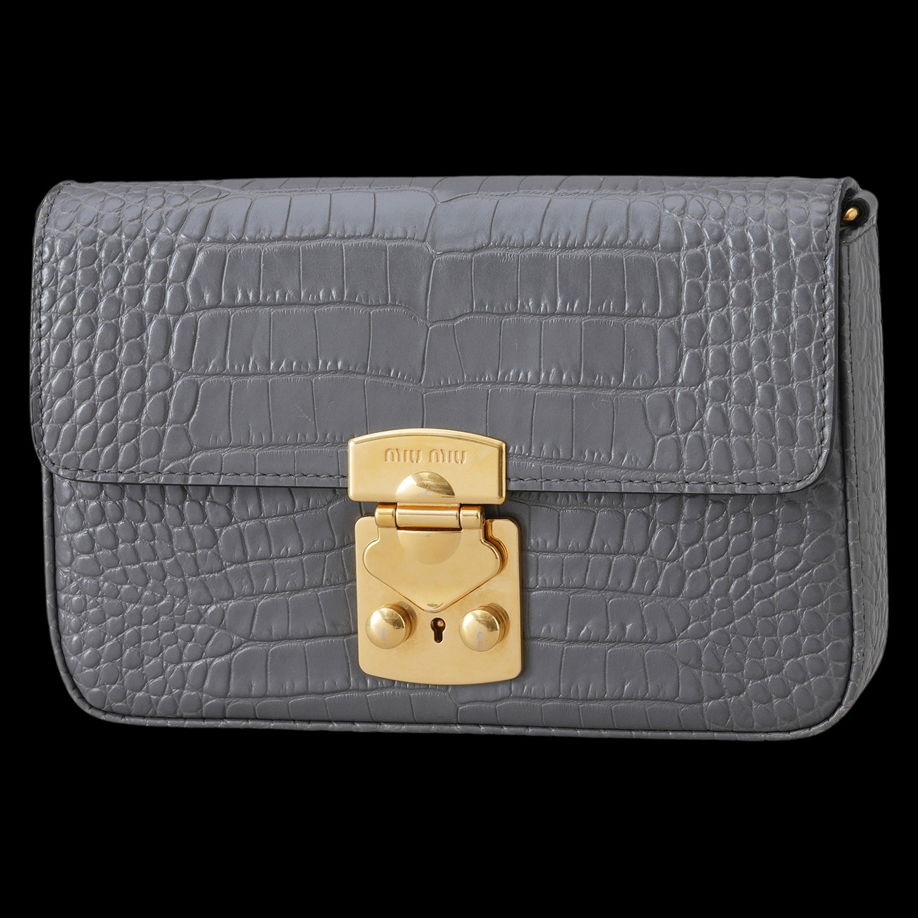 MIU MIU(USED)미우미우 5BH148 크록스타일 체인숄더백